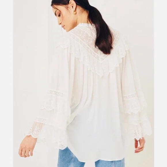 🆕✨ ELLA LACE Spell & The Gypsy Blouse White - Picture 6 of 8